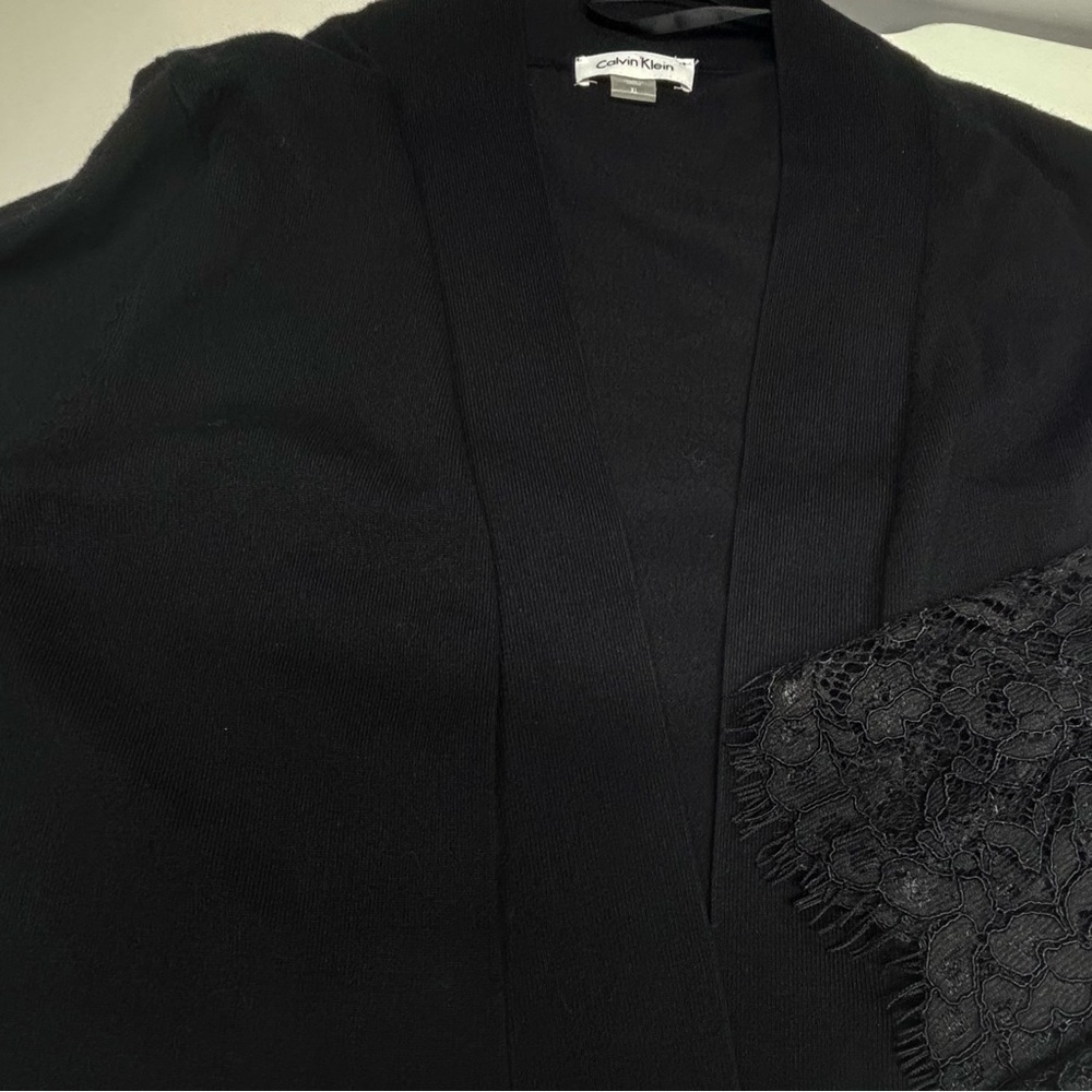 Calvin Klein | Black Lace Cuff Open-Front Shrug Bolero cardigan size XL - Picture 5 of 5